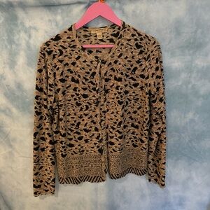 Vintage leopard print button down cardigan